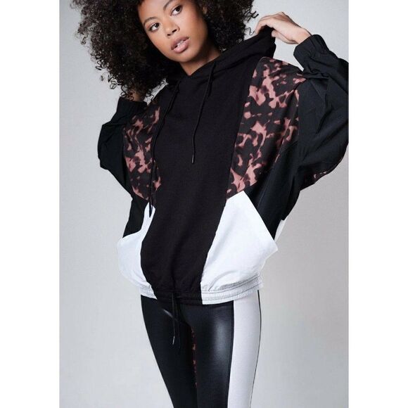 NWT FREE PEOPLE X BEACH RIOT Sz S STELLA POPOVER PULLOVER IN TORTE BLACK